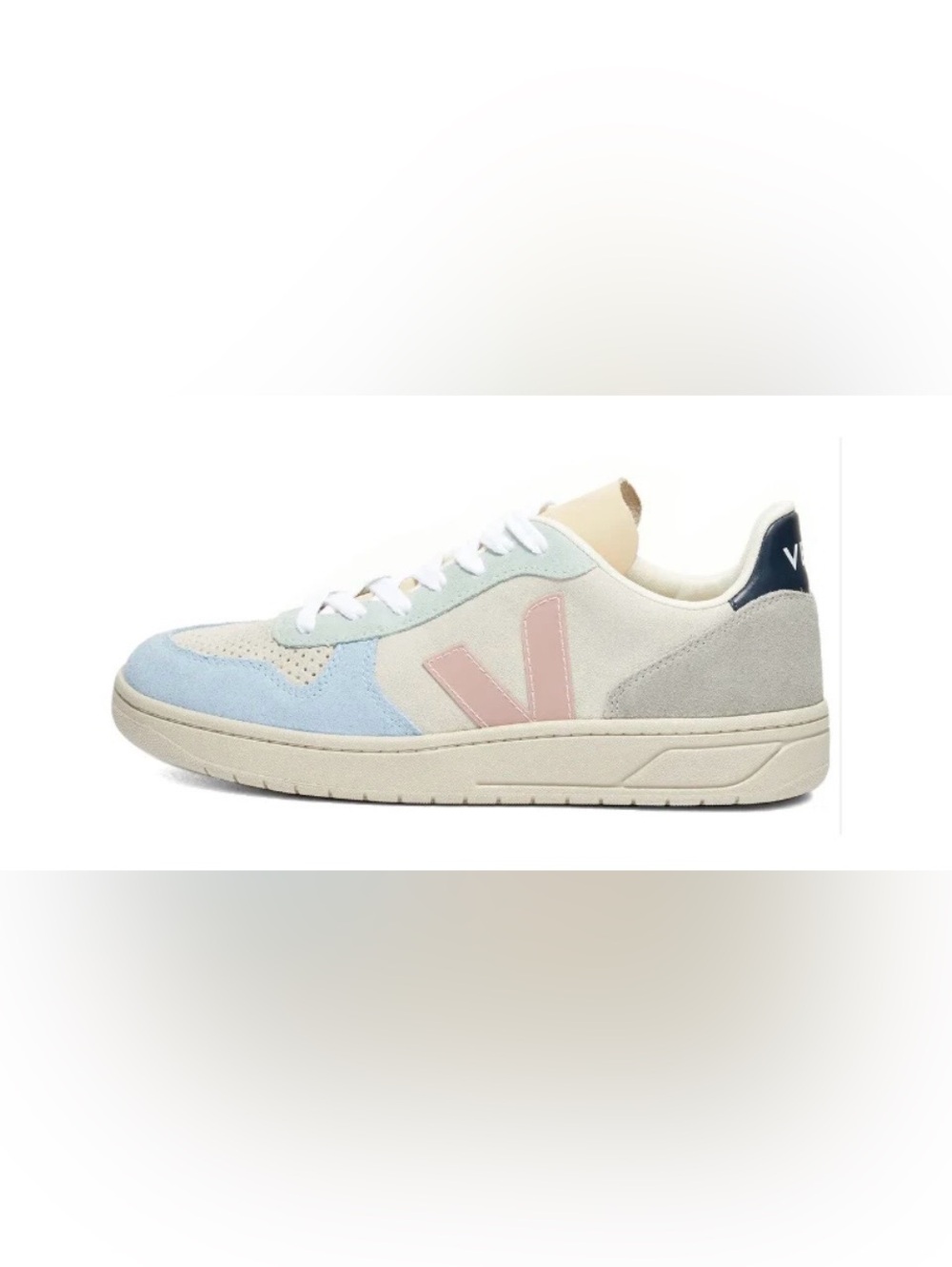 New Veja WOMEN'S V-10 SUEDE - MULTICOLOR/NATURAL/BLUE
